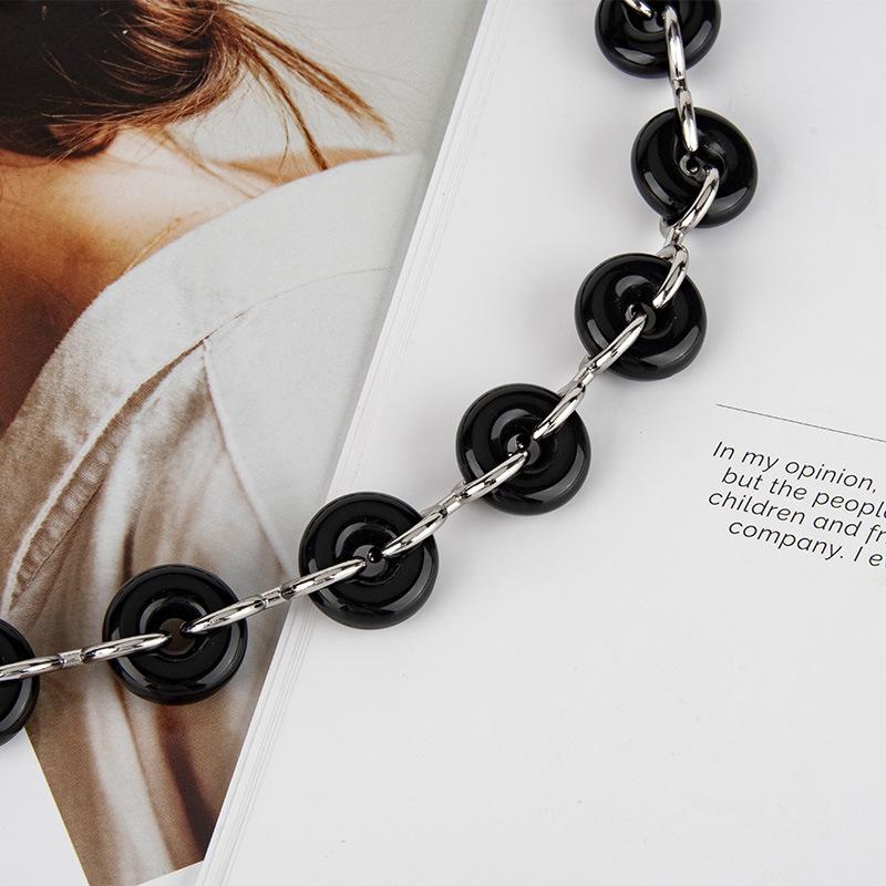 Fashion European and American Donuts Metal Decorative Waist Chain Women's Circle Ins Style with Dress Accessories Belt Women