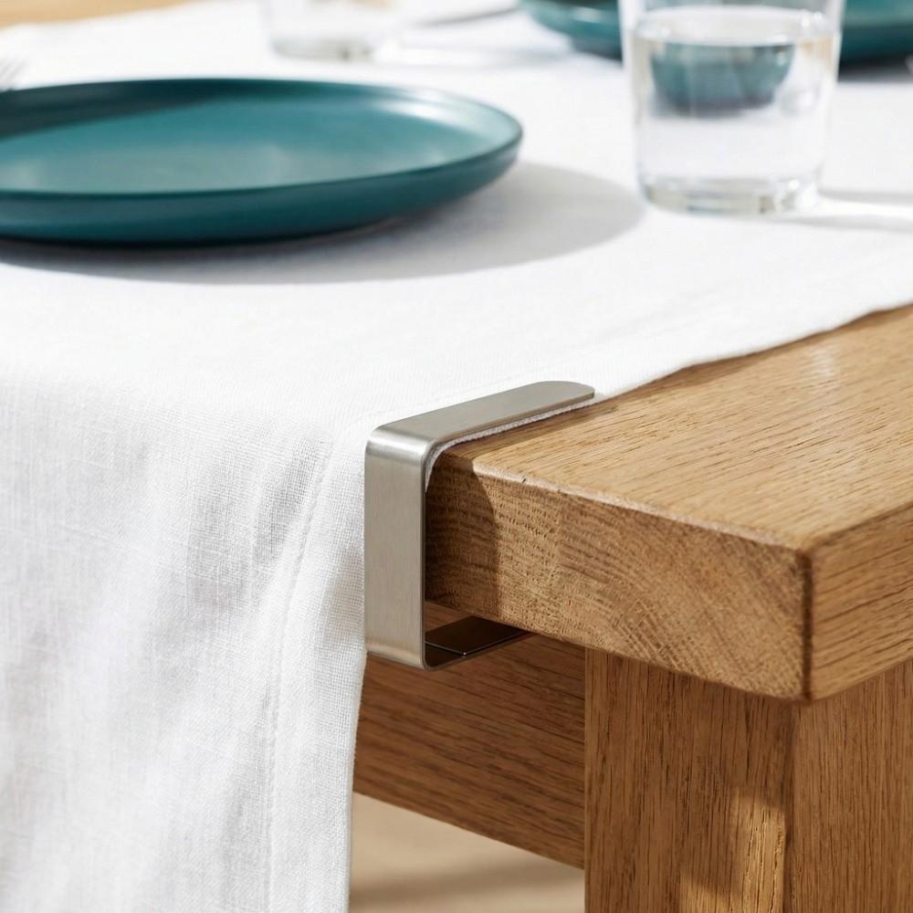 3Pcs Easy Install Stainless Steel Tablecloth Clip Adjustable Thickened Fixing Clamp Long Style Anti-slip Home Clip Home Use