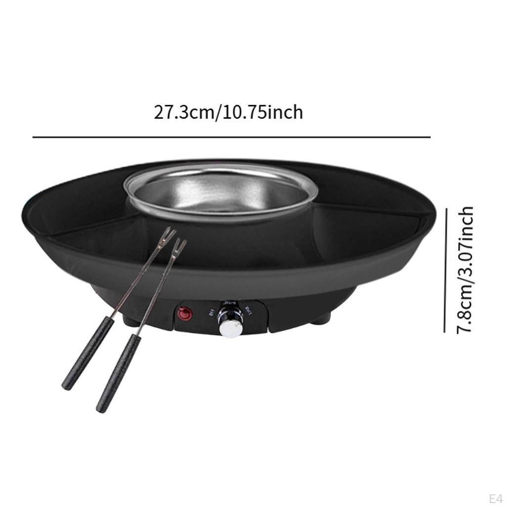 Electric Fondue Pot Set EU Plug Kitchen Gadgets for Dippings Entrees Candies White