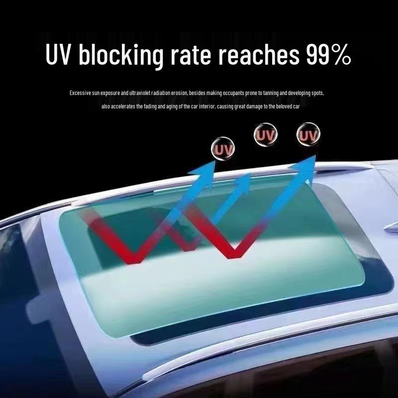 Black Crystal TPU Sunroof Ice Armor: Sun Protection & Heat Insulation Car Window Film with Explosion-proof Sunshade.