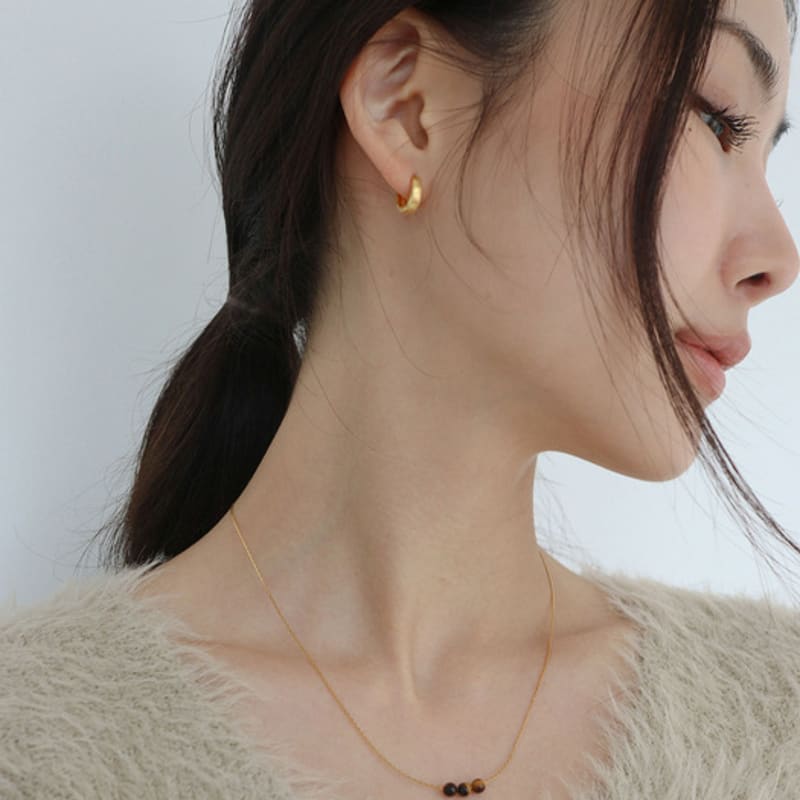 Modernlike 14k Gold-filled Silver Triple Amber Tiger Eye Necklace