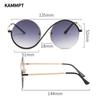 Oversized Round Sunglasses  New In Women Stylish Vintage Semi-rimless Outdoor Shades Trendy Brand Design Sun Glasses
