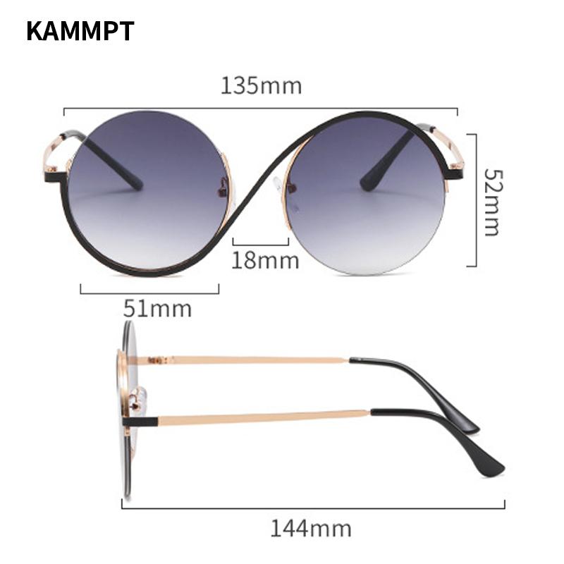 Oversized Round Sunglasses  New In Women Stylish Vintage Semi-rimless Outdoor Shades Trendy Brand Design Sun Glasses