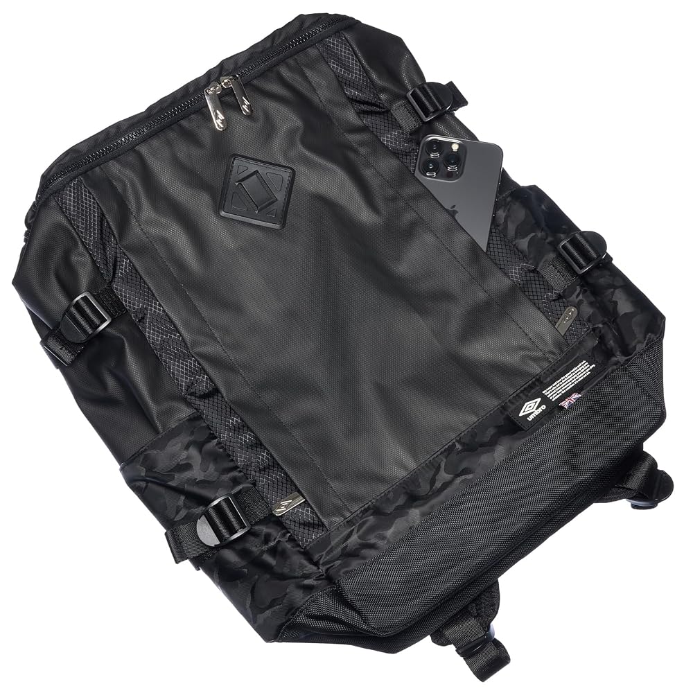 Umbro Backpack Daypack Square with PC Compartment, Bottle Pocket, and Chest Strap