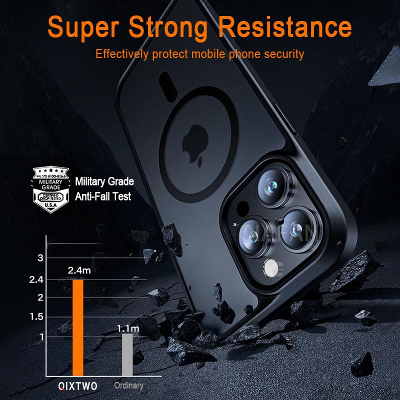 Luxusní matný magnetický kryt s bezdrátovým nabíjením MagSafe pro iPhone 11 12 13 14 15 Pro Max Plus, nárazuvzdorný, pancéřový, PC pevný kryt