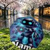 Custom Name Personalized Cosmic Bot Crew Print Umbrella, Auto Open Close, 8‑Rib Sturdy Frame, Commute Camping Hiking Use, Birthday Gift