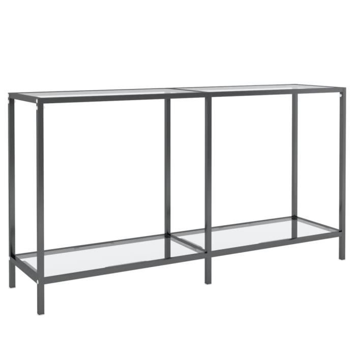 VidaXL Table console Transparent 140x35x75,5 cm Verre trempé