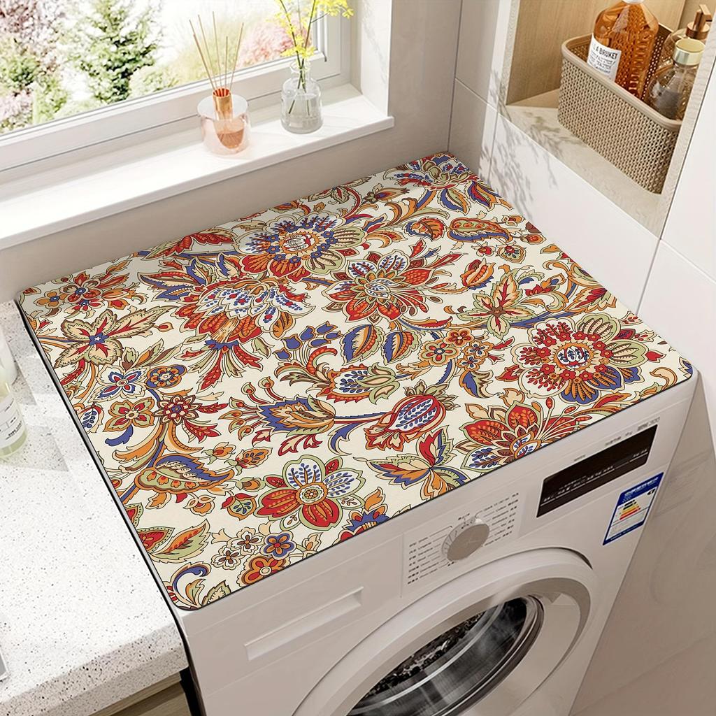 Universal Quick-Dry Stain-Resistant Washing Machine Lid Pad: Water-Absorbent, Easy-to-Clean, Dustproof, Cross-Border Roller Design for Home Use.