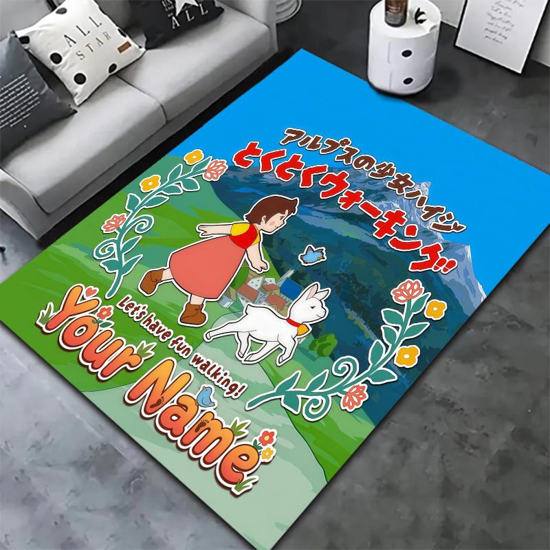 Heidi Alps Cartoon Custom Name Carpet Rug For Living Room Bedroom Home Sofa Decoration Kids Play Nonslip Floor Mat