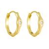 Peishang Jewelry 925 Sterling Silver 14K Gold Plated Cubic Zirconia Huggie Geometry Earings Hoop Earrings for Women