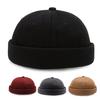 Women Men Beanie Hat Round Solid Color Adjustable No Brim Breathable Decorative Hip Hop Street Dancer Skullcap Headwear