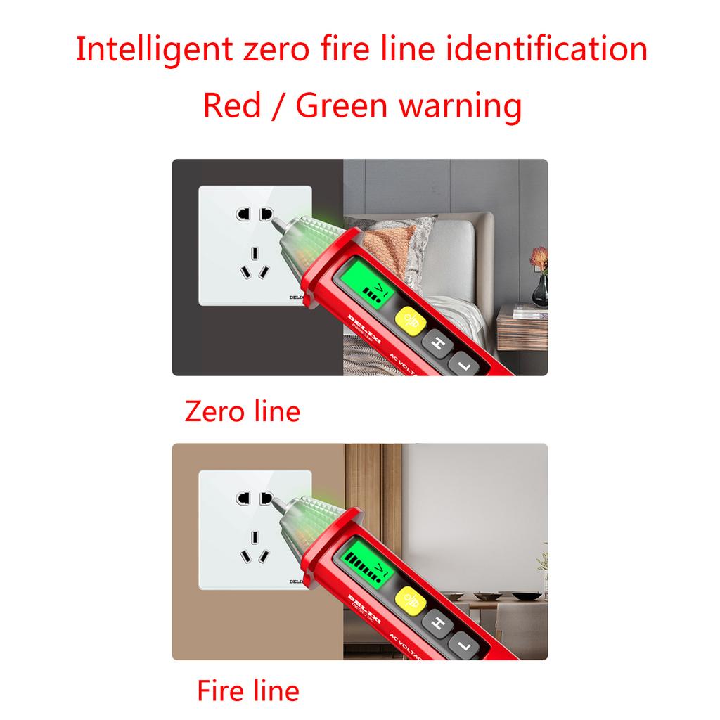 Digital Voltage Tester 90-1000V Multifunctional Pen Tester with Sound Light Alarm Live/Null- Wire Judgment for Household