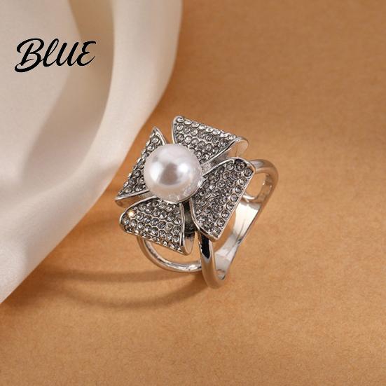 Luxury Scarf Ring Accessory Rhinestone Geometric Ring Sparkling Elegant Faux Pearl Holder Women Decorative Wrap Holder for Neckerchiefs Scarves