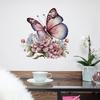 Self-Adhesive Flower Butterfly Wall Stickers for Girls' Bedroom or Children's Bathroom Decoration