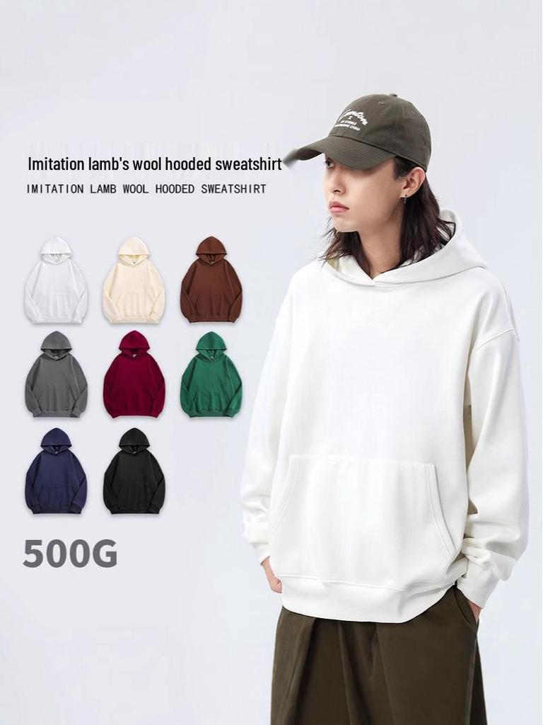 Moletom com Capuz Fleece Ombro Caído 500g com Bolsos – Moletom Grosso de Caimento Solto para Casais