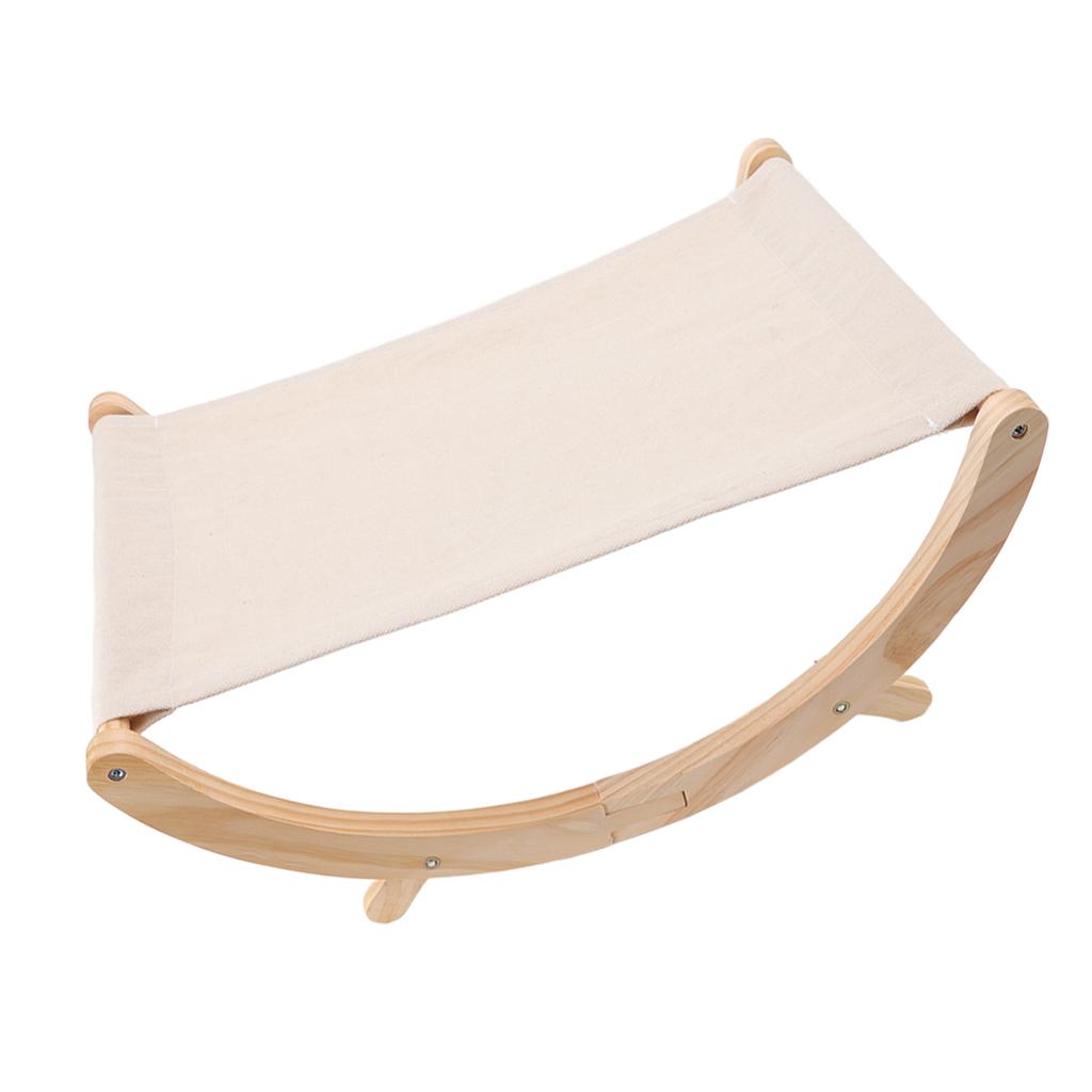 Cat Hammock Prevent Slip Breathable Wooden Frame Comfortable Cat Swing Chair Bed for All Seasons