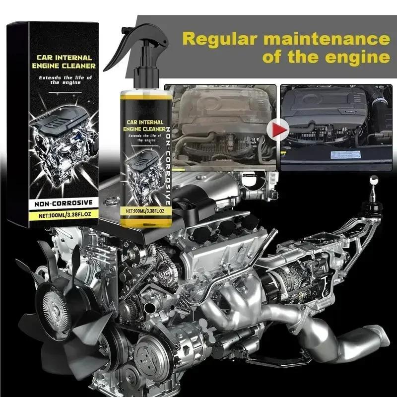 Internal Engine Cleaner 100ml Engine Cleaner Automotive Care Non-Greasy Car Interior Cleaner For Carpets Fabrics Glass Wood