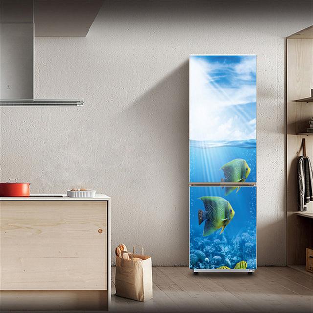 Underwater World Fish Sticker For Fridge Door Adhesive Waterproof Furniture Decoration Poster Wall Decal Kids Room Home Decor