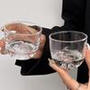 High-Value Thick-Bottom Transparent Gongfu Tea Cup Set with Hammered Edge - Heat-Resistant Glass for Home Use