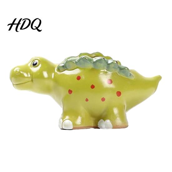 Creative Ceramic Planter for Desk Dinosaur Planter Cartoon Flower Pot with Drainage Hole Cute Small Succulents Windowsill Dino Plant Succulents,