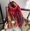 Retro plaid Japanese and Korean atmosphere plaid scarf women's plaid series contrasting color warm shawl student scarf