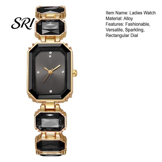 Fashionable Women Watch Ladies Bracelet Quartz Sparkling Rhinestone Rectangular Dial Faux Diamond Wristwatch for Elegant Jewelry Timepiece Stylish