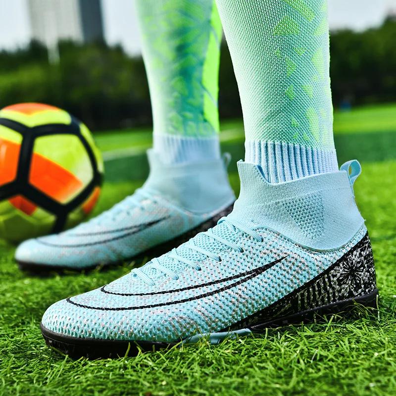 Men Society Football Boot Original Artificial Grass Long Spikes Football Futsal Shoes Outdoor Sports Soccer Shoes for Man