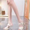 2025 Summer New Thick Heel Cool Slippers Women's Versatile Professional Patent Leather Open-toed Waterproof Table High Heels