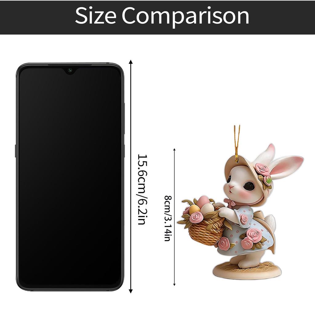 Easter Bunny Wall Decor 2D Flat Acrylic Bunny Egg Easter Pendant, Spring Rabbits And Egg Table Sign Decorations