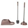 1Set Toilet Brush and Plunger with Holder Powerful Bathroom Cleaning Set Soft Non Scratch Bristles Compact Light Weight Easy