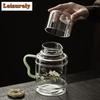 860ml Hochborosilikatglas Kaltwasserkessel Kräuterteekanne Büro Teekanne mit großem Fassungsvermögen Saftkessel Wasserspeicherflasche Becher