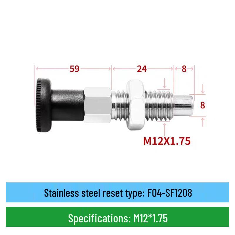 Stainless Steel Self-Locking Plunger with Coarse Thread and Pull Ring
