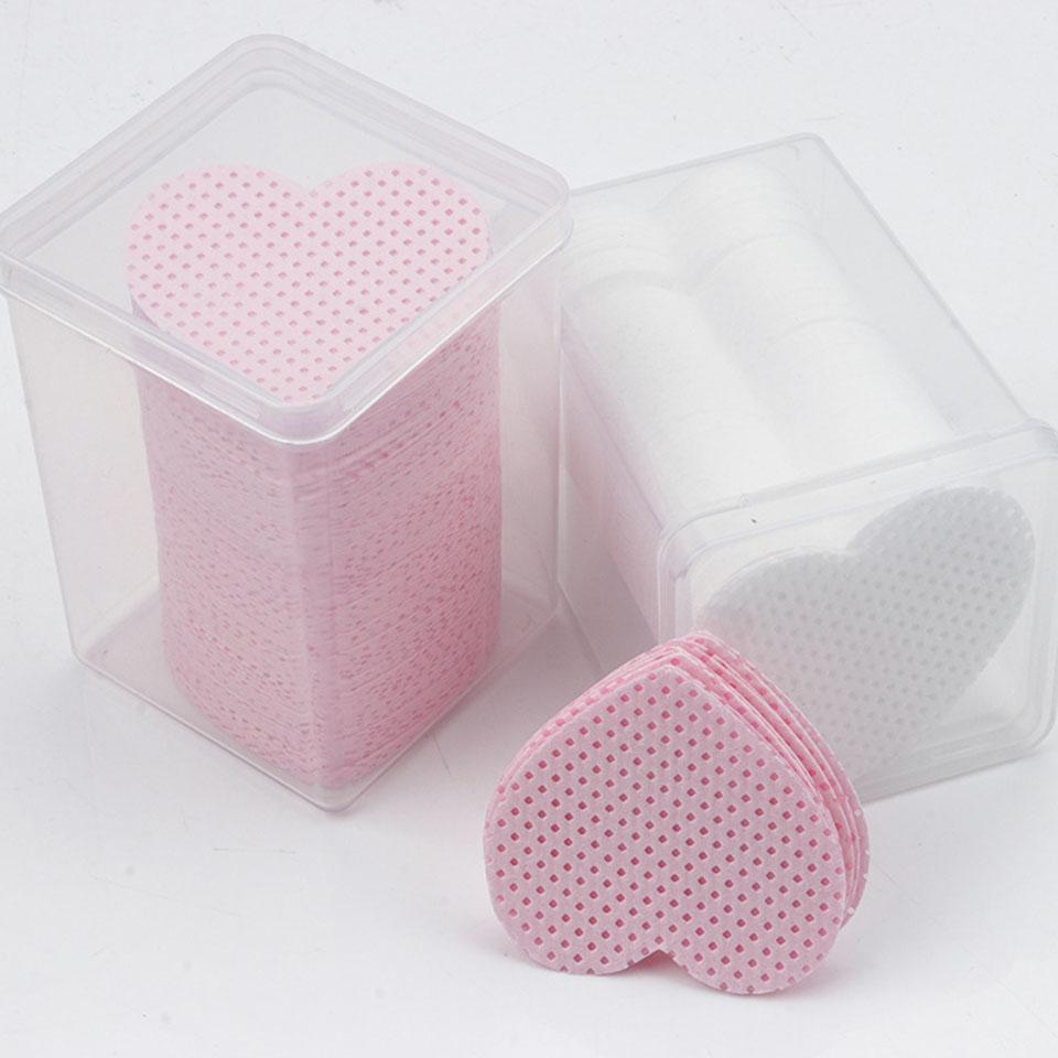 200 Pieces/Box Heart Lint Free Nail Wipes Cute Cotton Pads Nail Polish Manicure Remover Cleaning Eyelash Extention Tools
