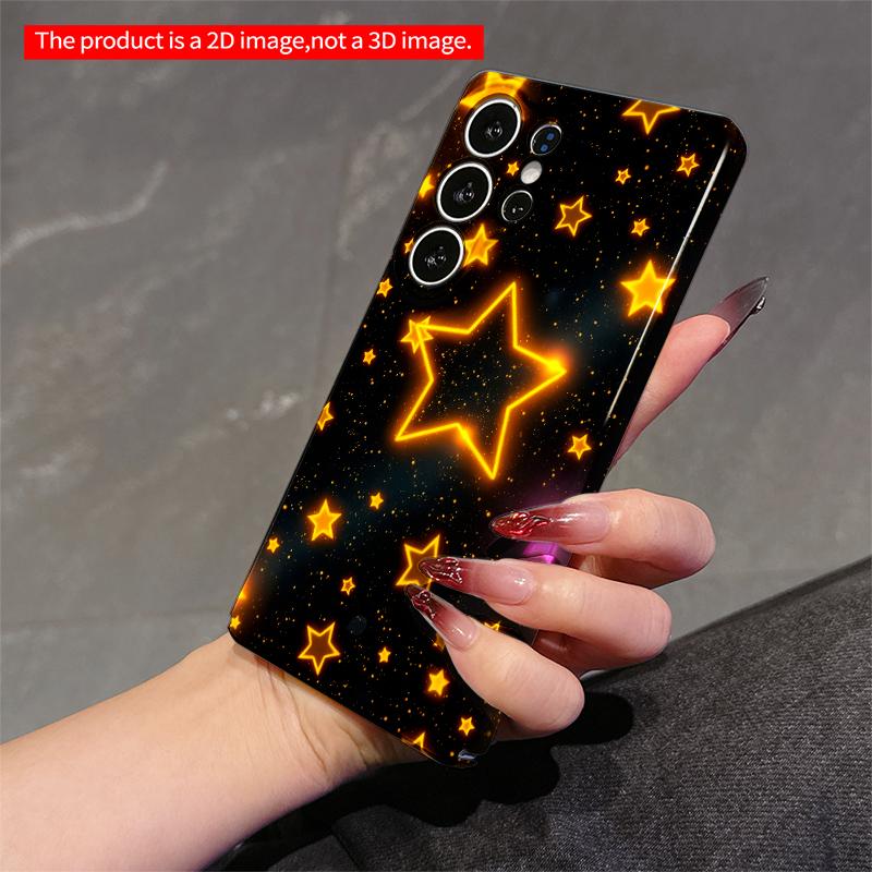 2DFlat Samsung phone case Glowing Golden Stars Night Sky Phone Case Applicable to Galaxy S22 S23 S24 S25ULTRA S26 A12 A13 A14 A15 A16