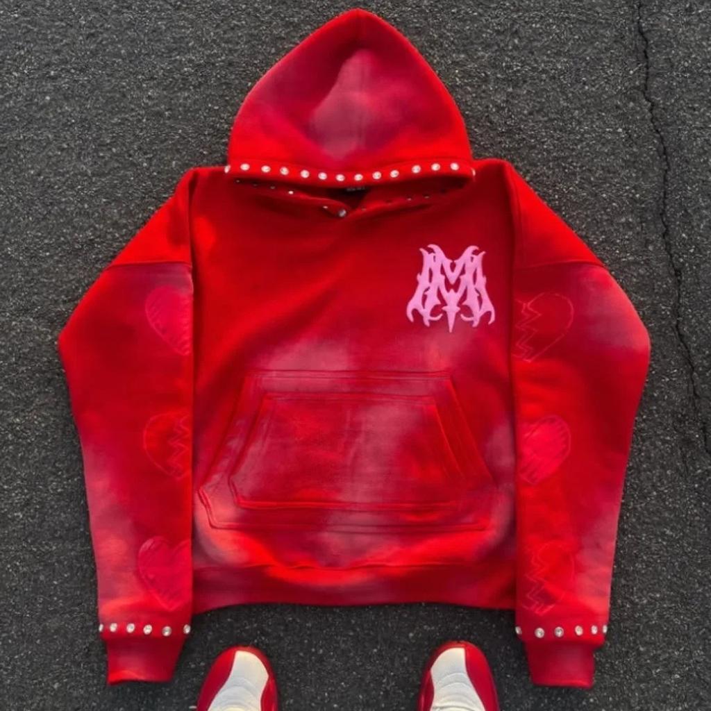 Popular American Spring and Autumn Men's and Women's Same Casual Letter 3D Printed Pullover Hoodie