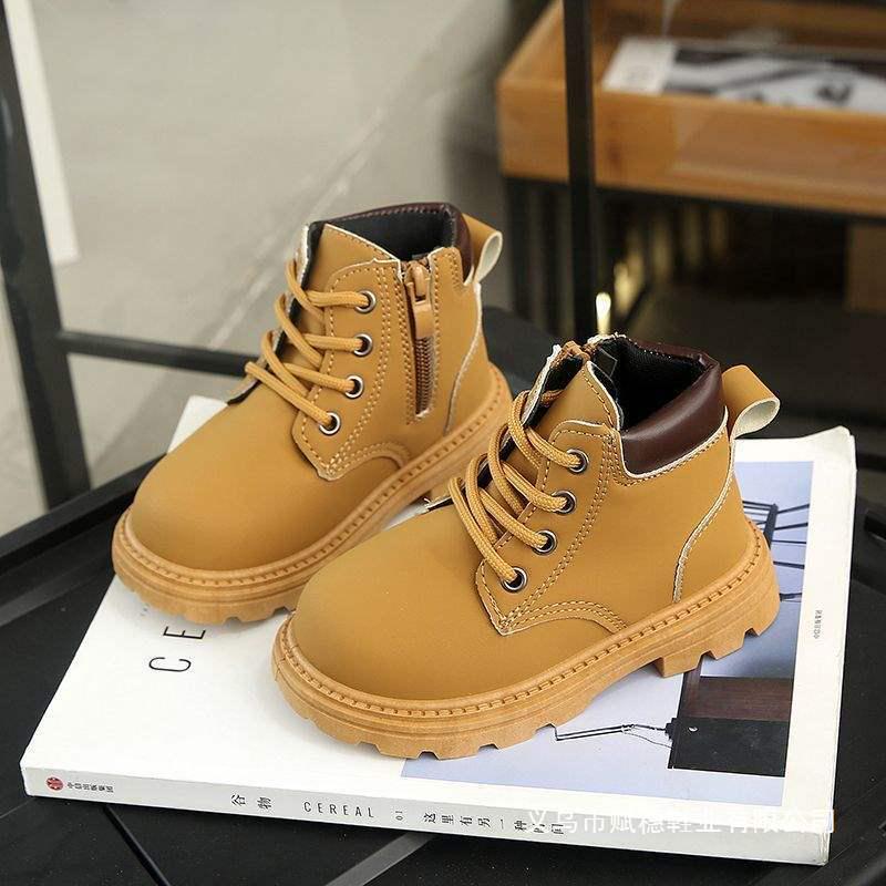 Kids' Plush Martin Boots 2025: Autumn/Winter New British-Style Short Snow Boots for Boys and Girls