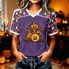 Women's Casual Short Sleeve Halloween Print T-Shirt for Everyday Wear