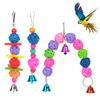Parrot Wooden Rattan Ball Hanging Chew Strands Toy Molar Teeth Cleaning Toy With Bell Bird Supplies
