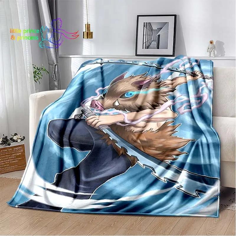 Hashibira Inosuke Demon Slayer Character Anime Blanket Lightweight Comfortable Soft Breathable Ultra Warm Blanket Bedding Travel
