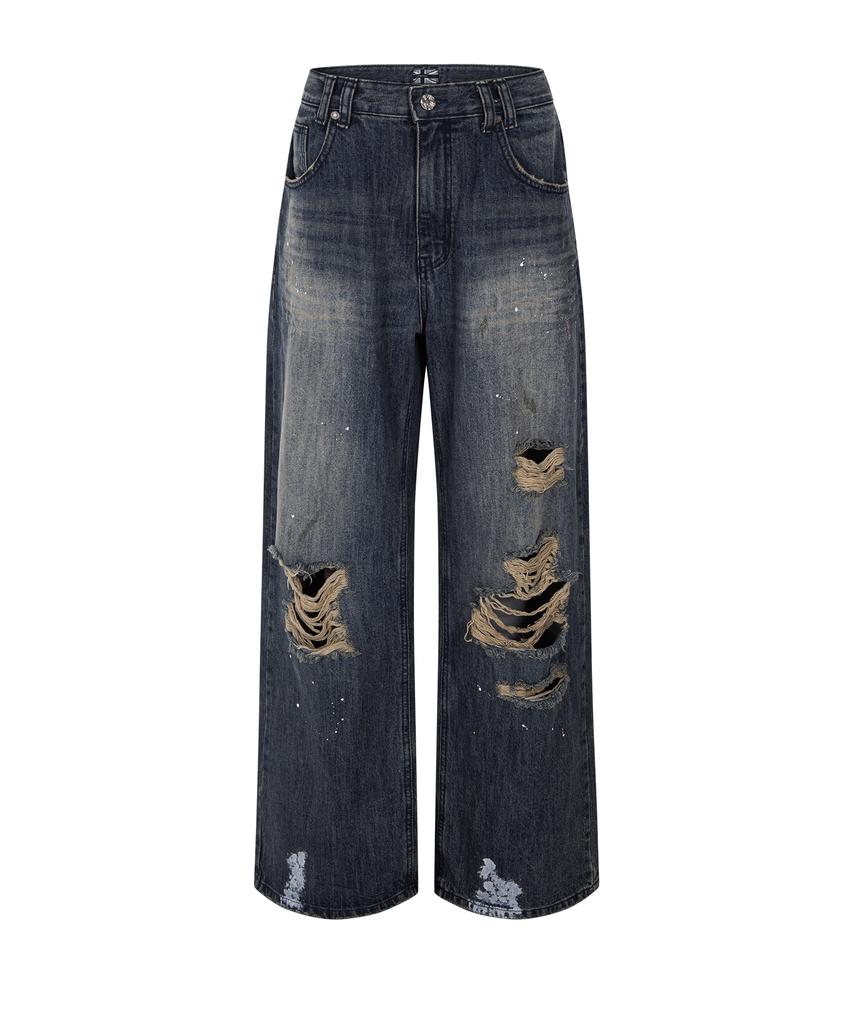 Peullijeunopallou Jay Destroyed Wide Denim (Vintage Blue)
