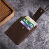 US Retro Crazy Horse Leather ID Card Badge Holder with Lanyard for Mens Multi Card Slots Coffee Cards Cases Office Supplies
