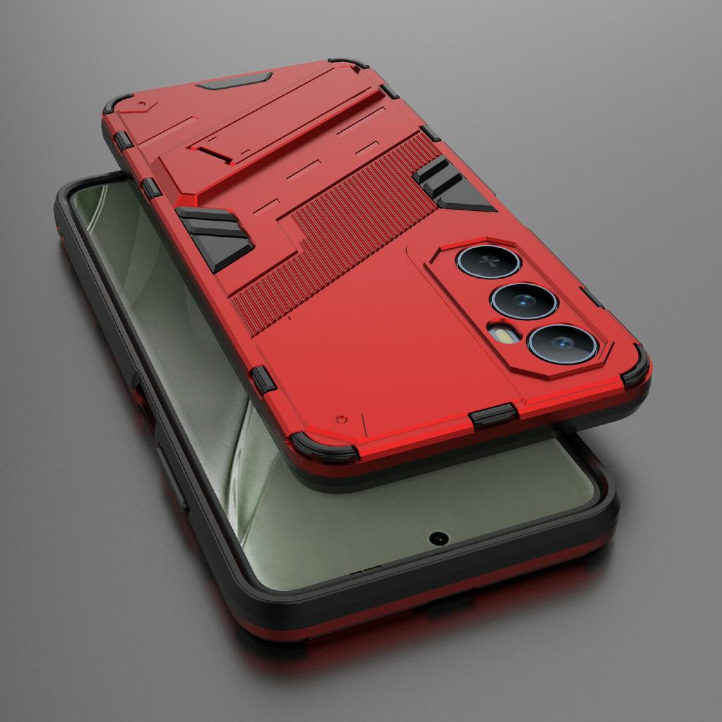 For Realme C65 4G Case PC+TPU Anti-scratch Phone Cover with Folding Kickstand
