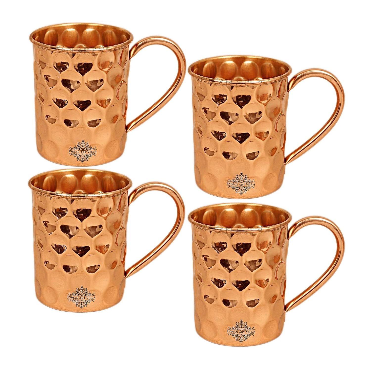 

Кружка для пива Moscow Mule из чистой меди, прямой формы, с ромбовидным дизайном, лучшая для пивных коктейльных вечеринок, барная посуда, объем - 500 мл, упаковка из 4 штук