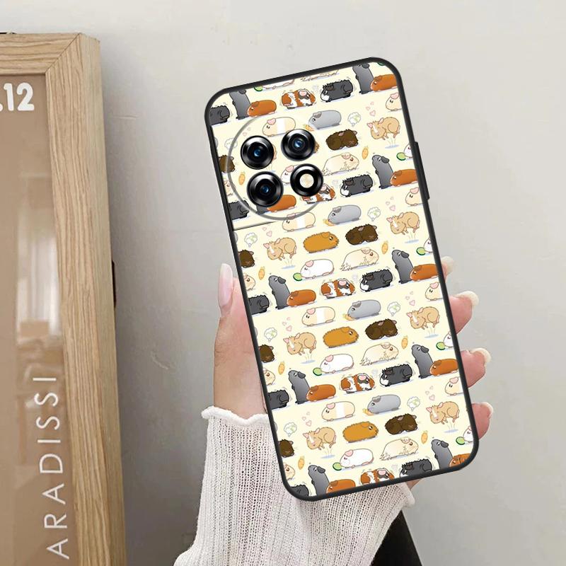 Cute Cartoon Guinea Pig Case For OnePlus Nord CE 5 2 3 4 Lite N20 N30 OnePlus 15 13 12 10 R 13T 10T 11 9 10 Pro Cover