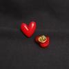 Cute Red Heart Badges for Woman Mini Cartoon Heart Resin Button Decorative Pins Lovers' Gift Pins Clothes Bag Decorations