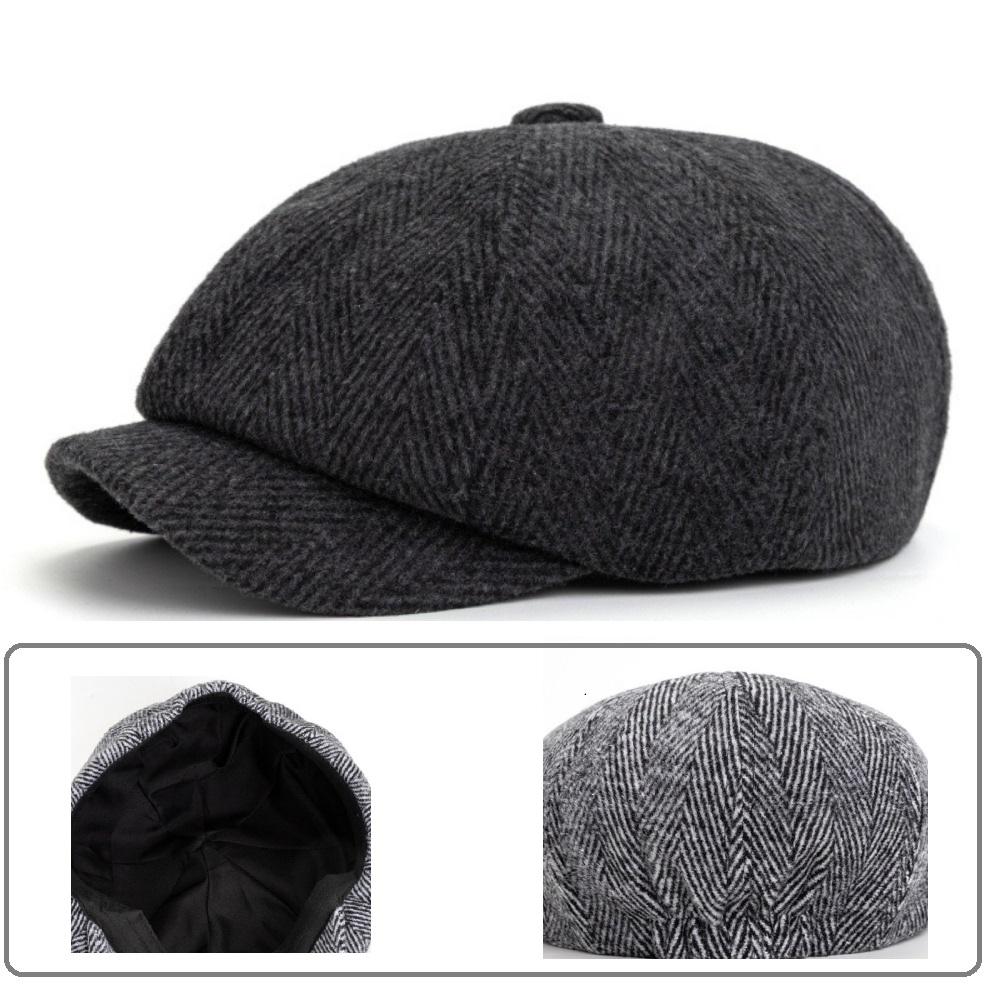 Höst och Vinter Polyester Tryck Varma Newsboy-kepsar Platt Skärmkeps Herr och Dam Målarkeps Baskerhattar 136