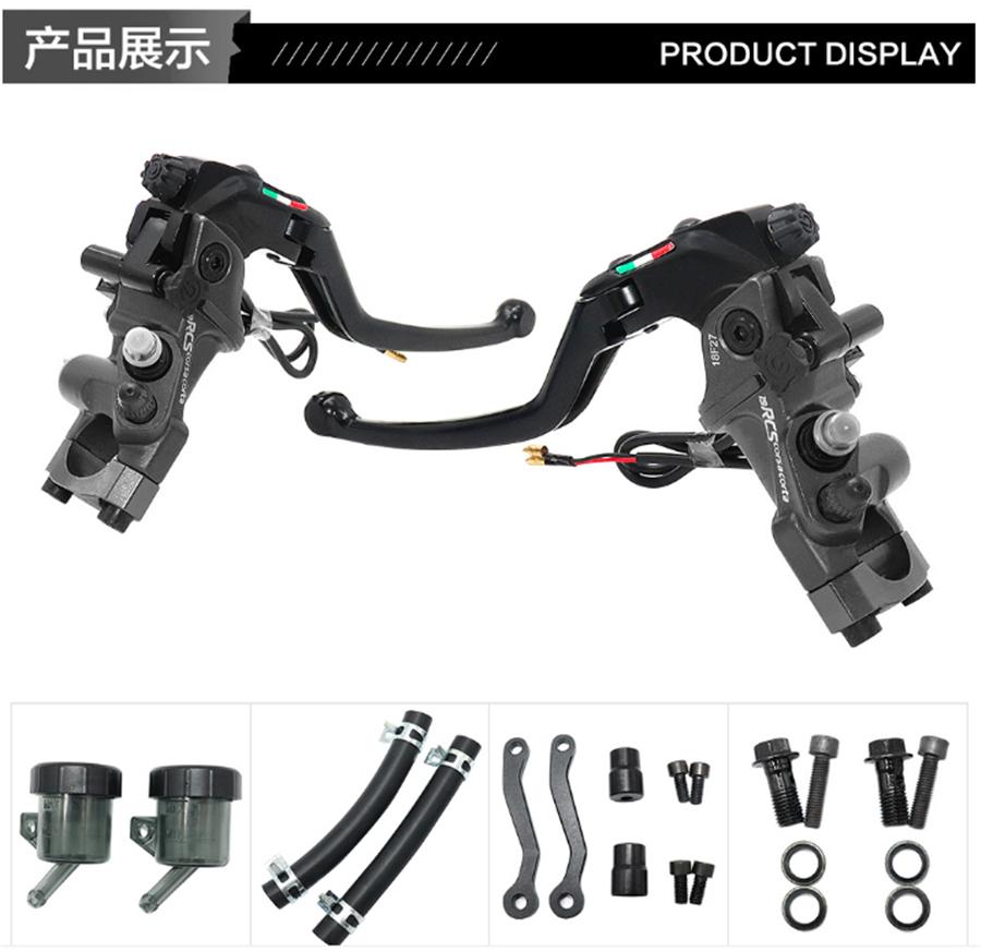 Pair CNC 19 RCS Motorcycle Brake Master Cylinder Cable clutch Radial Brake Pump 22mm Universal For Honda Yamaha Kawasaki Suzuki Right Left side