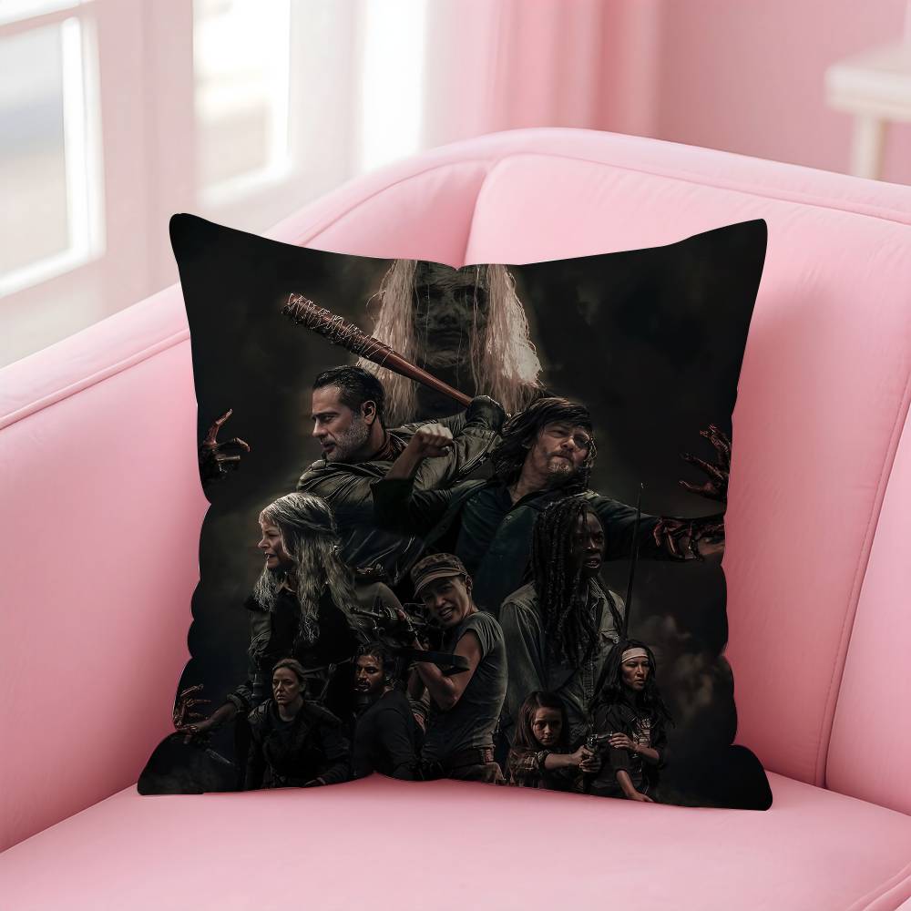 The W-walking dead Pillow Case Comfort Sofa Bed Silky elegant Invisible zipper Custom Decorative cushion cover