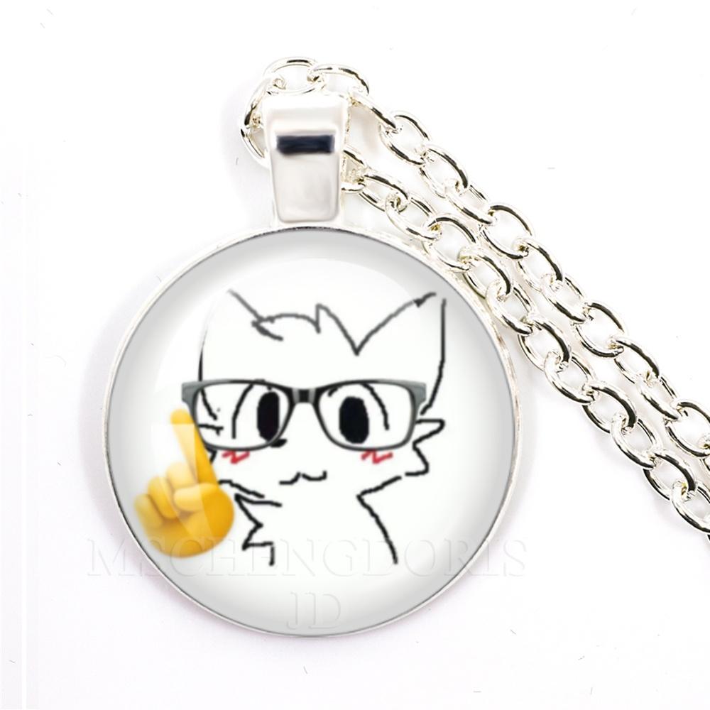 

Boykisser Cat Necklace Creative Kawaii Pink Silly Cats Funny Meme Glass Cabochon Pendant Necklace Charm Jewelry Gift Jewelry
