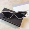 Luxury Crystal Diamond Cat Eye Sunglasses Women Vintage Brand Designer Glitter Sun Glasses Fashion Bling Eyewear UV400 Shades